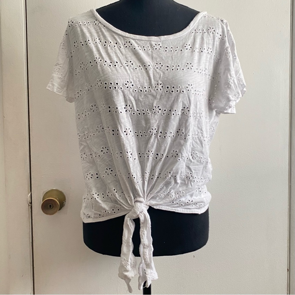 Sanctuary Small White Tie Up Top